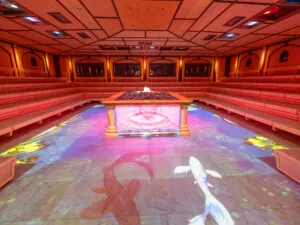 Red light scene with projection